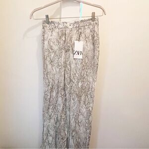 Zara Snake Print Pants NWT XS Viscose